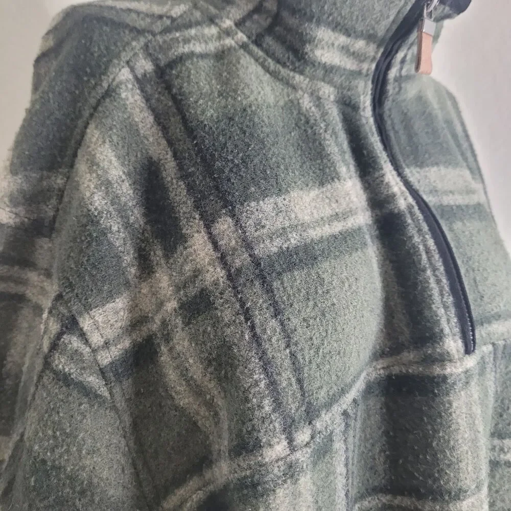 John Wayne XXL fleece jacket sweater button down zip pullover plaid